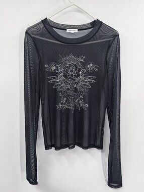 Sheer Black Dark Romance Shirt Size Large